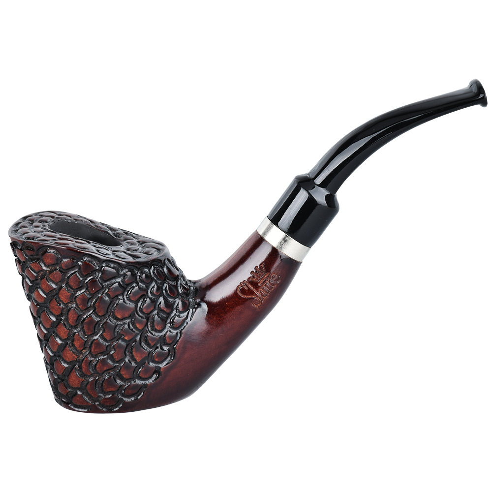 The Opportunist | Engraved Bent Poker Smoking Pipe | 5.5"