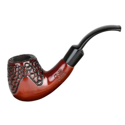 Shire Pipes Engraved Bent Brandy Smoking Pipe | The Socialite